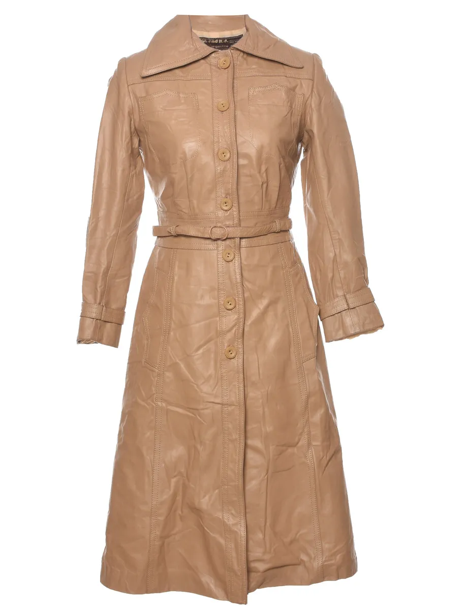 1970s Light Brown Leather Jacket - S