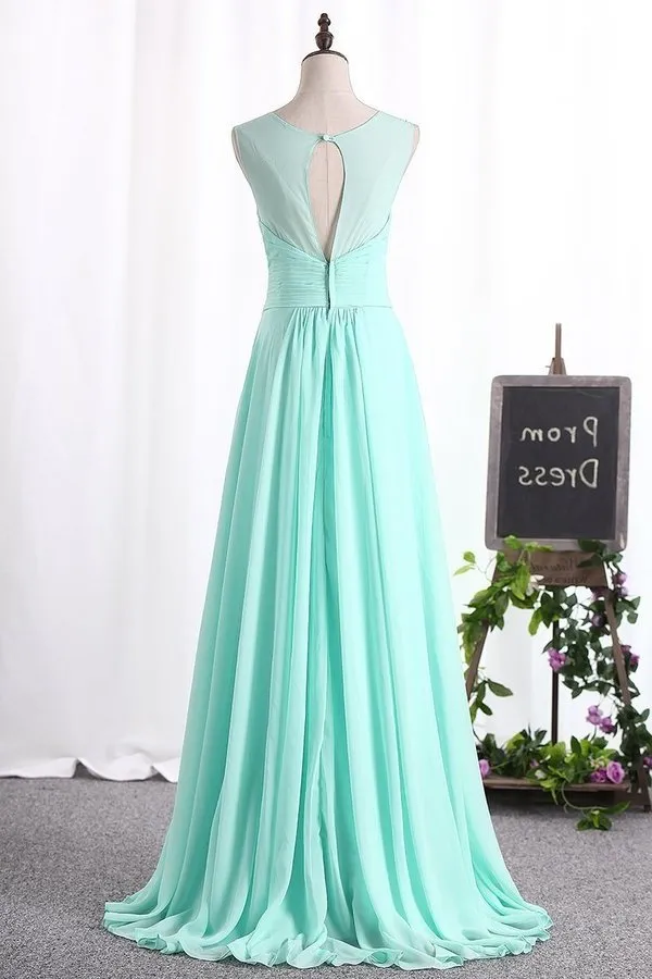 2024 Chiffon A Line Straps Bridesmaid Dresses PL9SE537