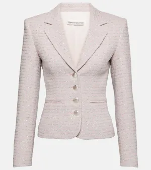 Alessandra Rich Sequined single-breasted tweed blazer