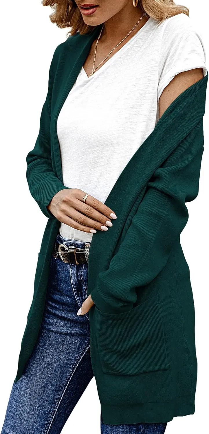 ANIXAY Cardigan Sweaters for Women 2024 Long Sleeve Open Front Knit Outwear Coat Womens Cardigan with Pockets