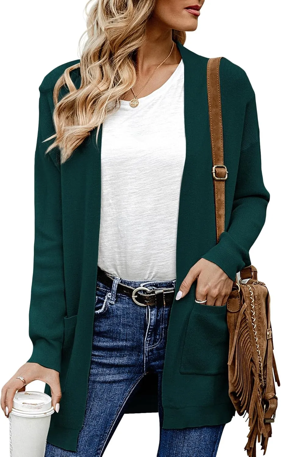 ANIXAY Cardigan Sweaters for Women 2024 Long Sleeve Open Front Knit Outwear Coat Womens Cardigan with Pockets