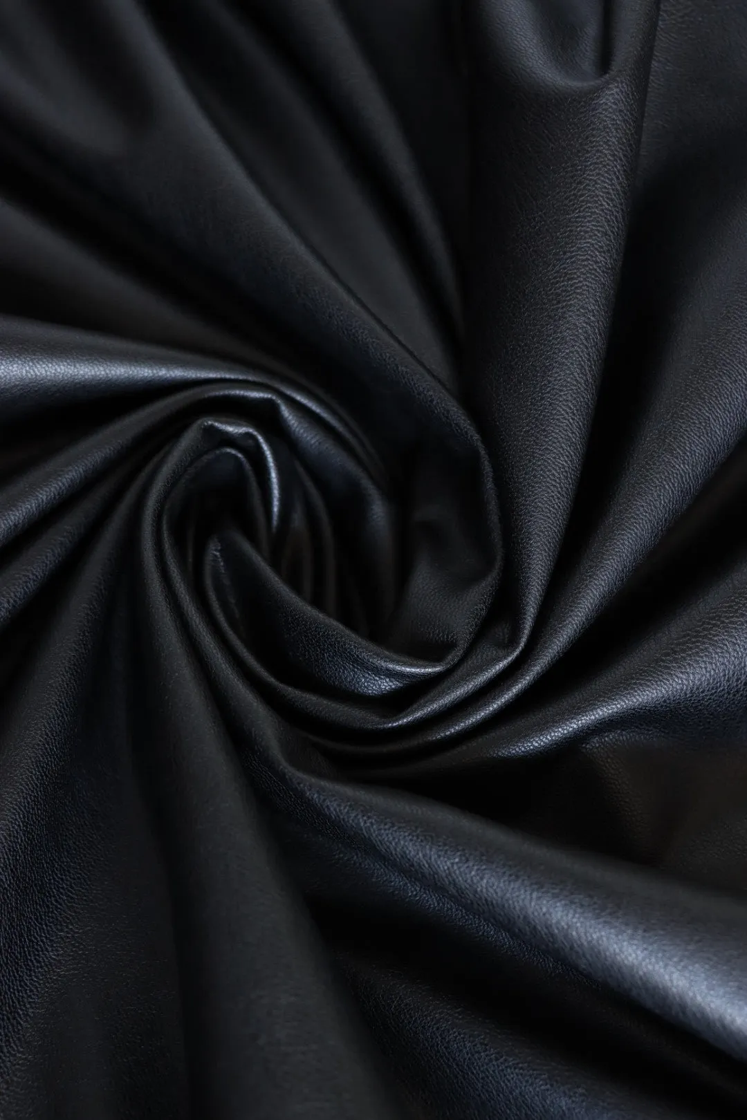 Black Fleece Backed Vegan Stretch Leather