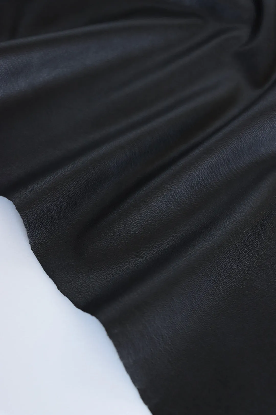 Black Fleece Backed Vegan Stretch Leather