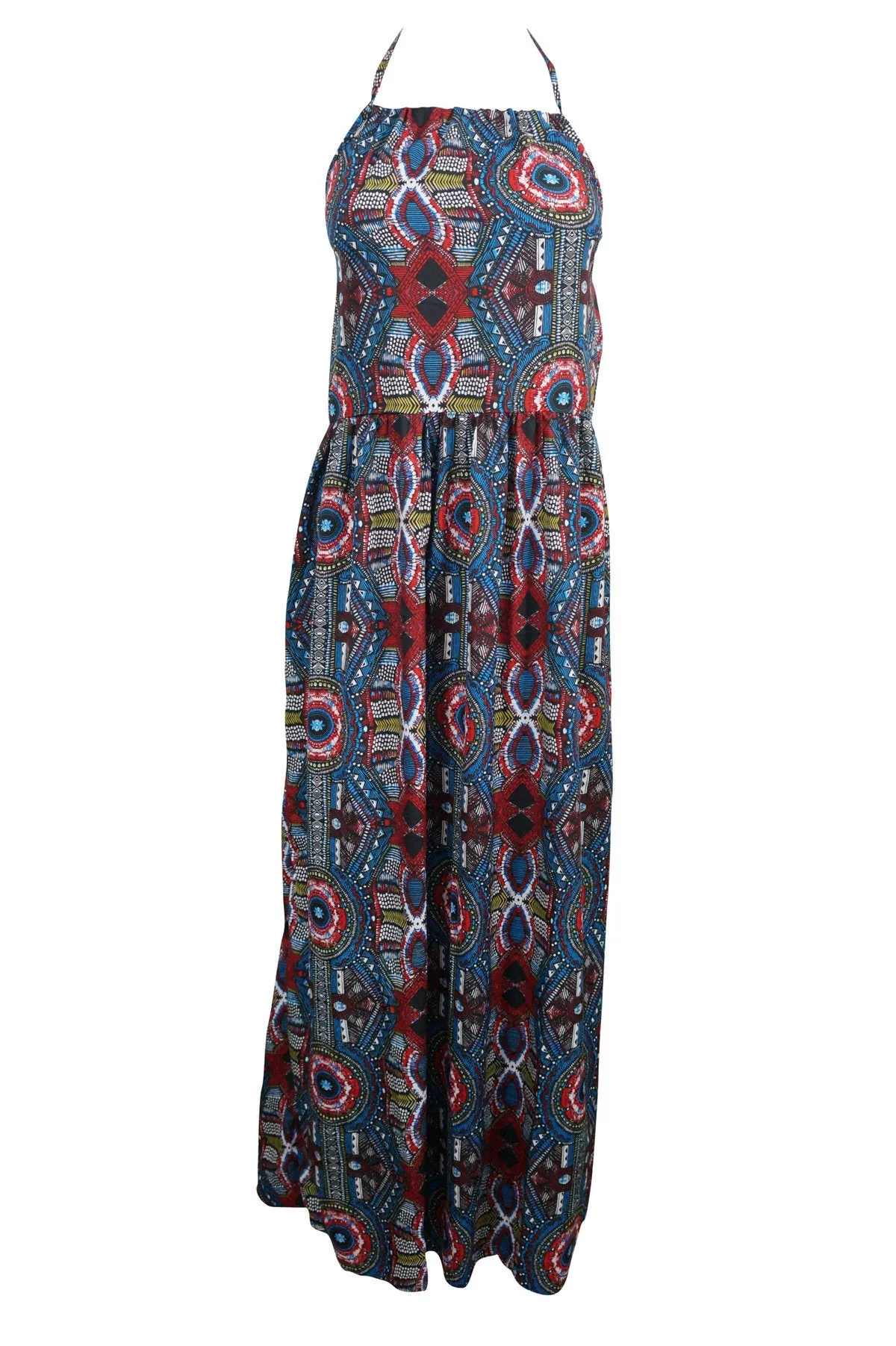 Boho Maxi Dress, Halter Dress, Printed Summer Dresses, Boho M