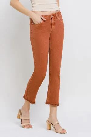 Carlene Mid Rise Crop Slim Straight Vervet Jeans