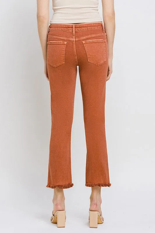 Carlene Mid Rise Crop Slim Straight Vervet Jeans