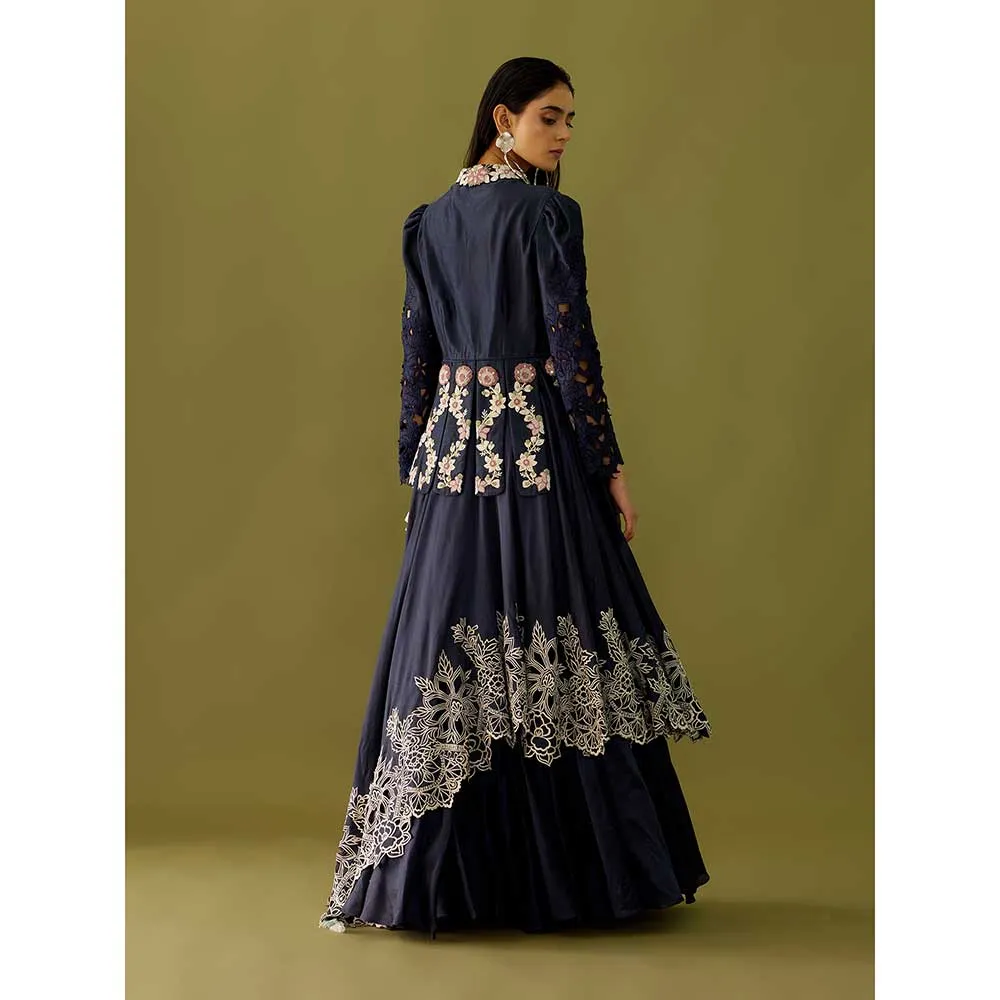 CHANDRIMA Indigo Cordwork Panelled Jacket
