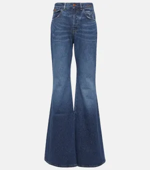 CHLOÉ High Rise Flared Jeans, Blue
