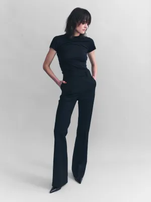 Courtney Zheng Celina Stretch Wool Tailored Pant Black