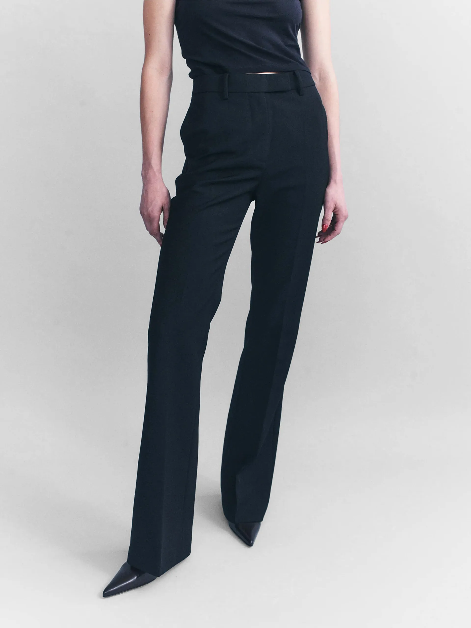 Courtney Zheng Celina Stretch Wool Tailored Pant Black