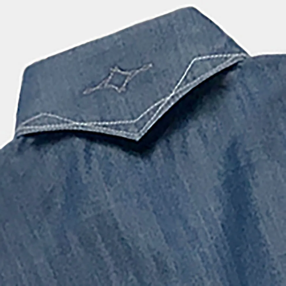 DDL 323-DEL TORO SWT REGULAR FIT 2 POCKET SHORT SLEEVE WESTERN TENCEL COTTON DENIM SHIRT-6OZ-E1 INDIGO