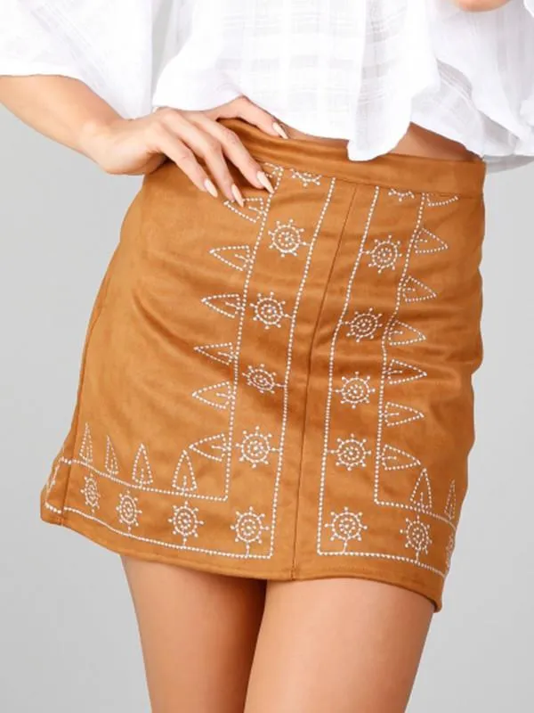Elegant Simple Printed Short Skirt Bottoms