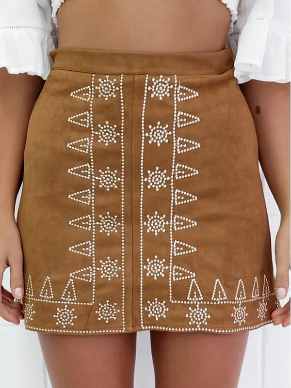 Elegant Simple Printed Short Skirt Bottoms