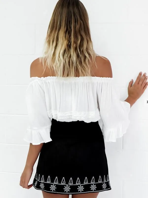 Elegant Simple Printed Short Skirt Bottoms