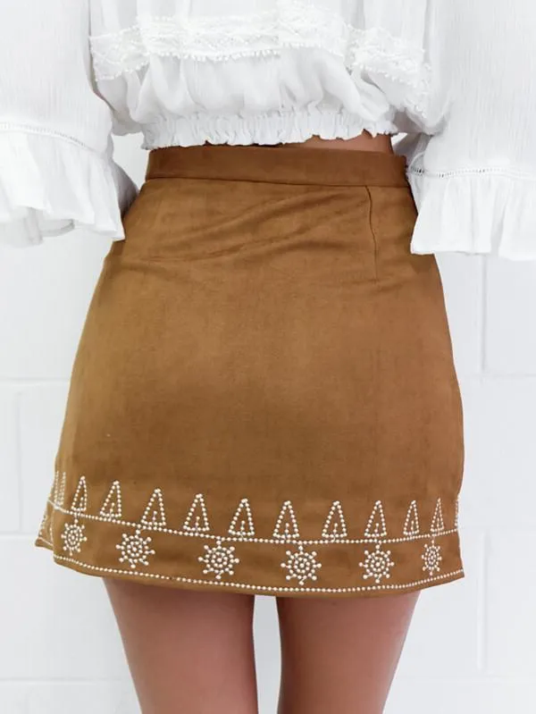 Elegant Simple Printed Short Skirt Bottoms