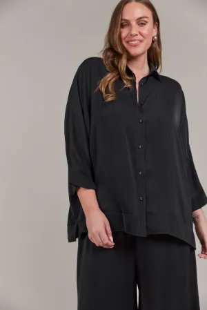 ELSIE RELAXED SHIRT - BLACK