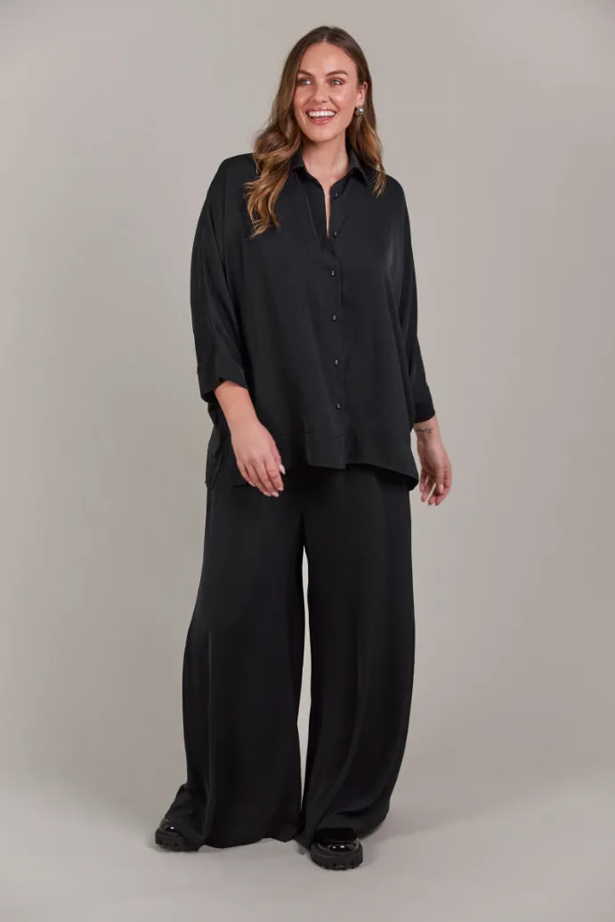 ELSIE RELAXED SHIRT - BLACK