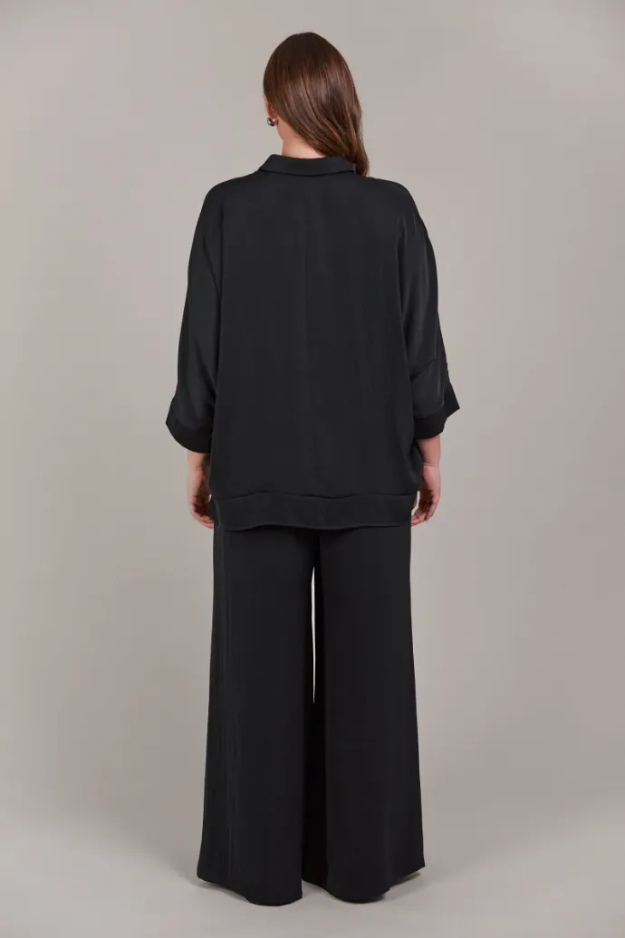 ELSIE RELAXED SHIRT - BLACK