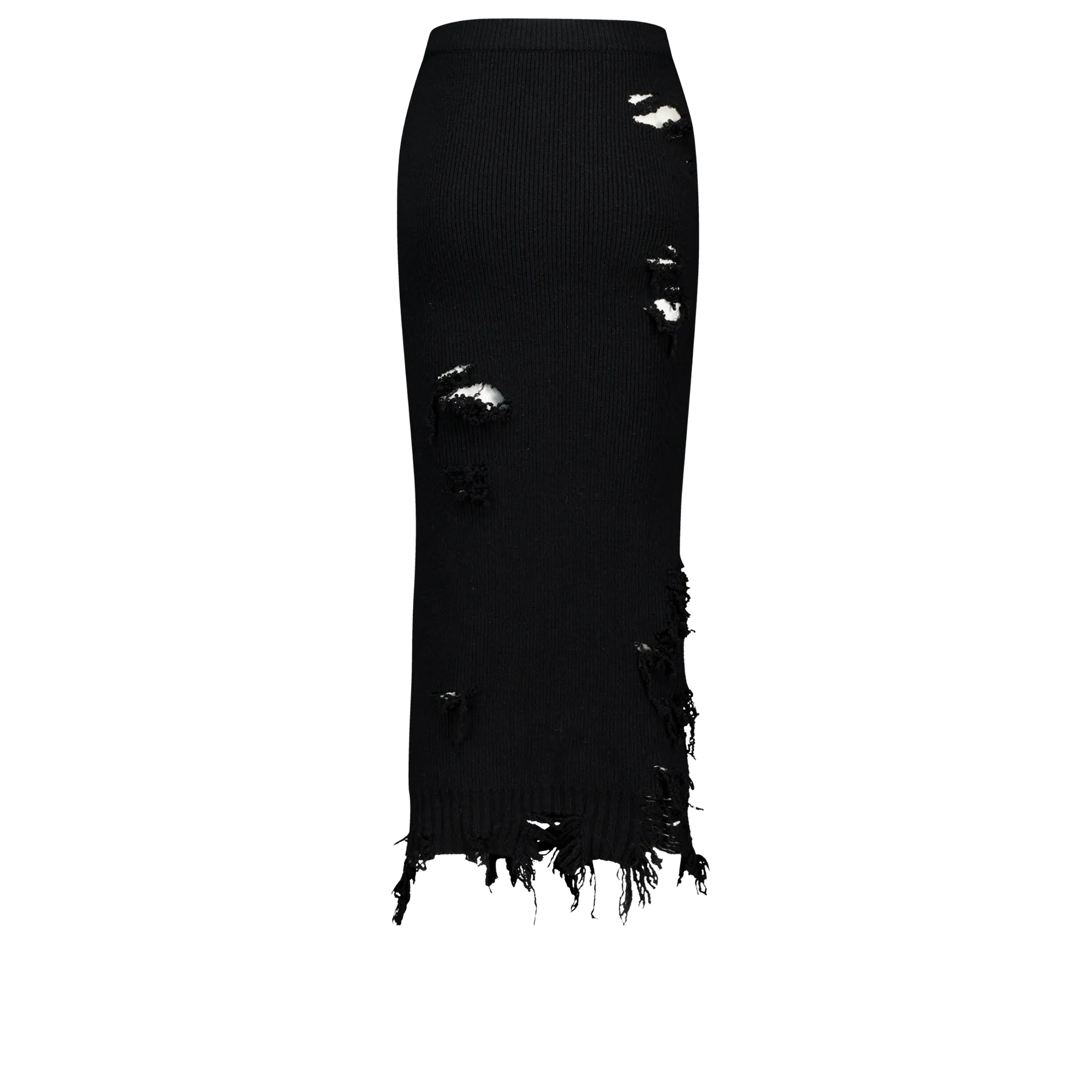 (Emma) Strange Hard Damaged Knit Skirt in Black