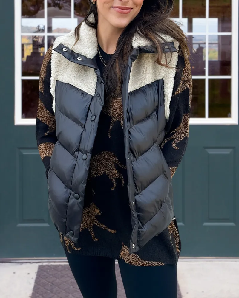 Fashionable Plush Patchwork Vest