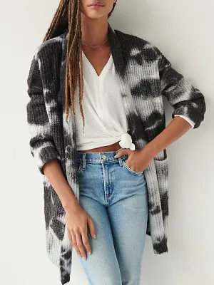 Fashionable Tie-Dye Women'S Sweater Coat