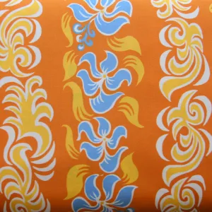 Flame and Floral Vertical Stripe Microfiber Boardshort Fabric