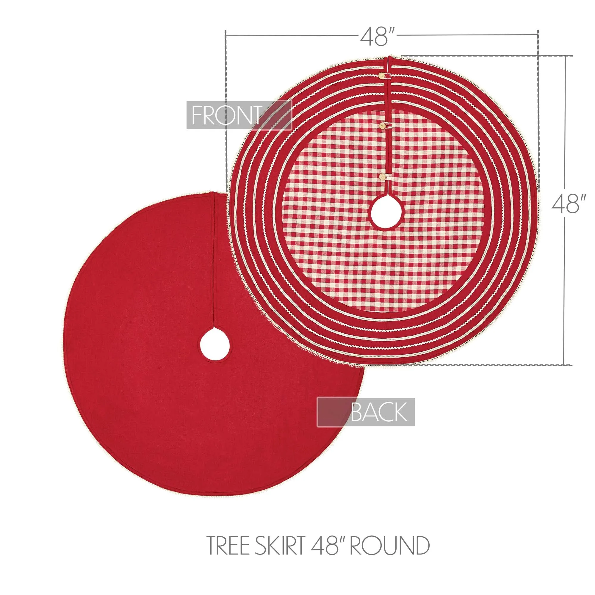 Gretchen Red and White Gingham 48" Christmas Tree Skirt