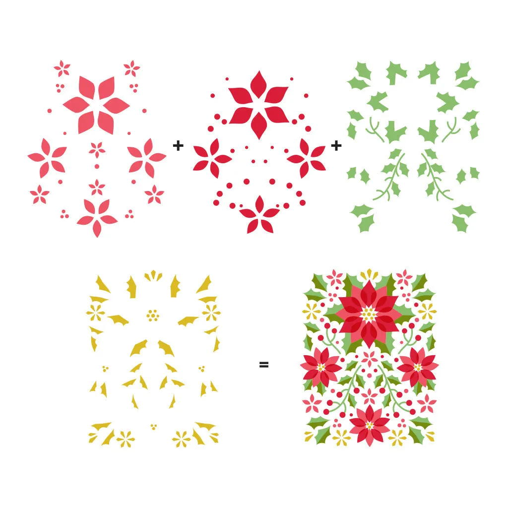 Hero Arts Color Layering Poinsettia Pattern Stencils
