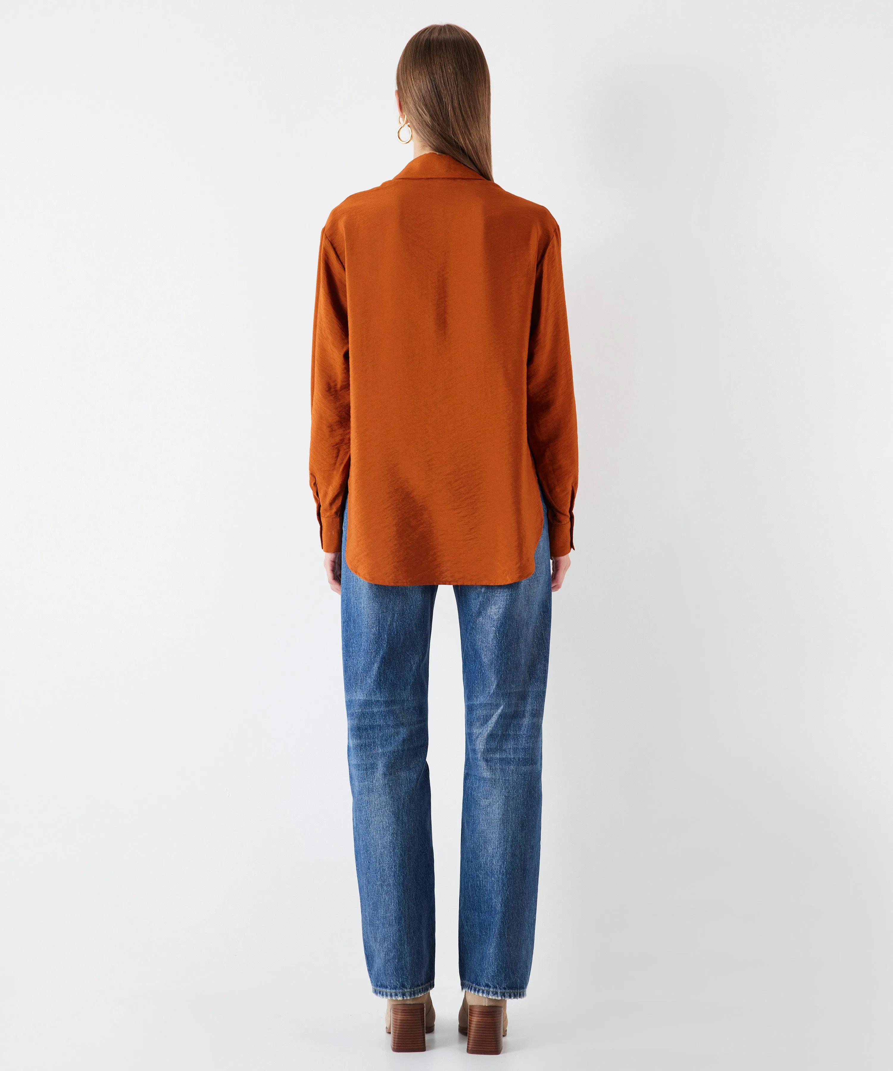 Ipekyol Basic Shirt With Pockets Burn Orange
