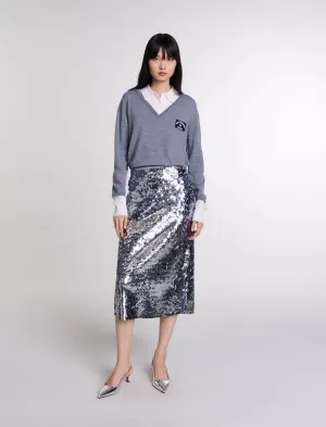 Knit skirt with sequins