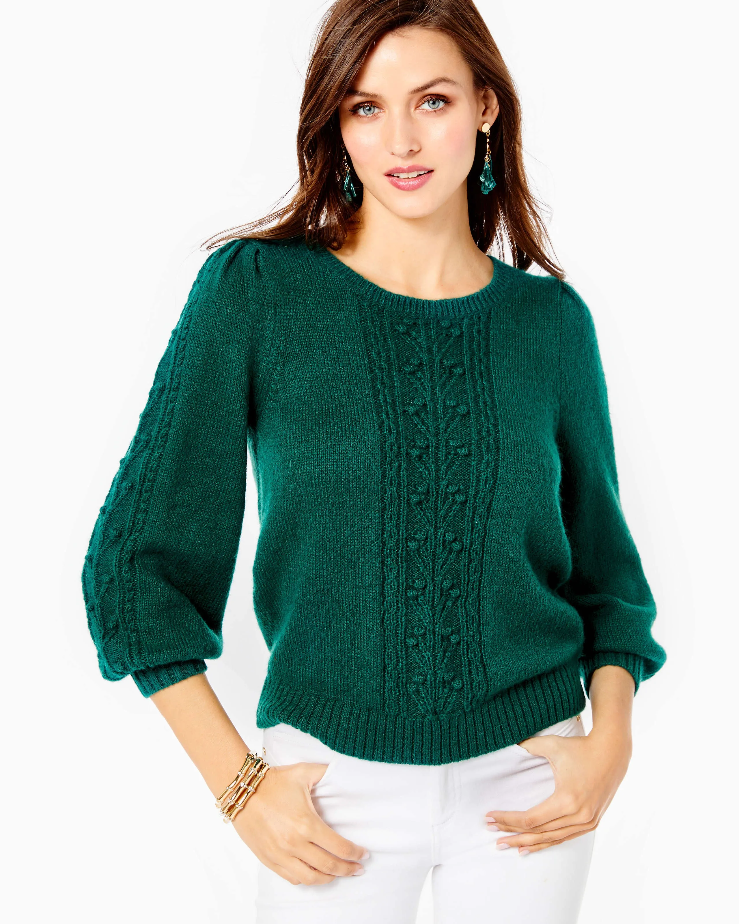 Lilly Pulitzer CLEMMIE SWEATER HOSTA GREEN