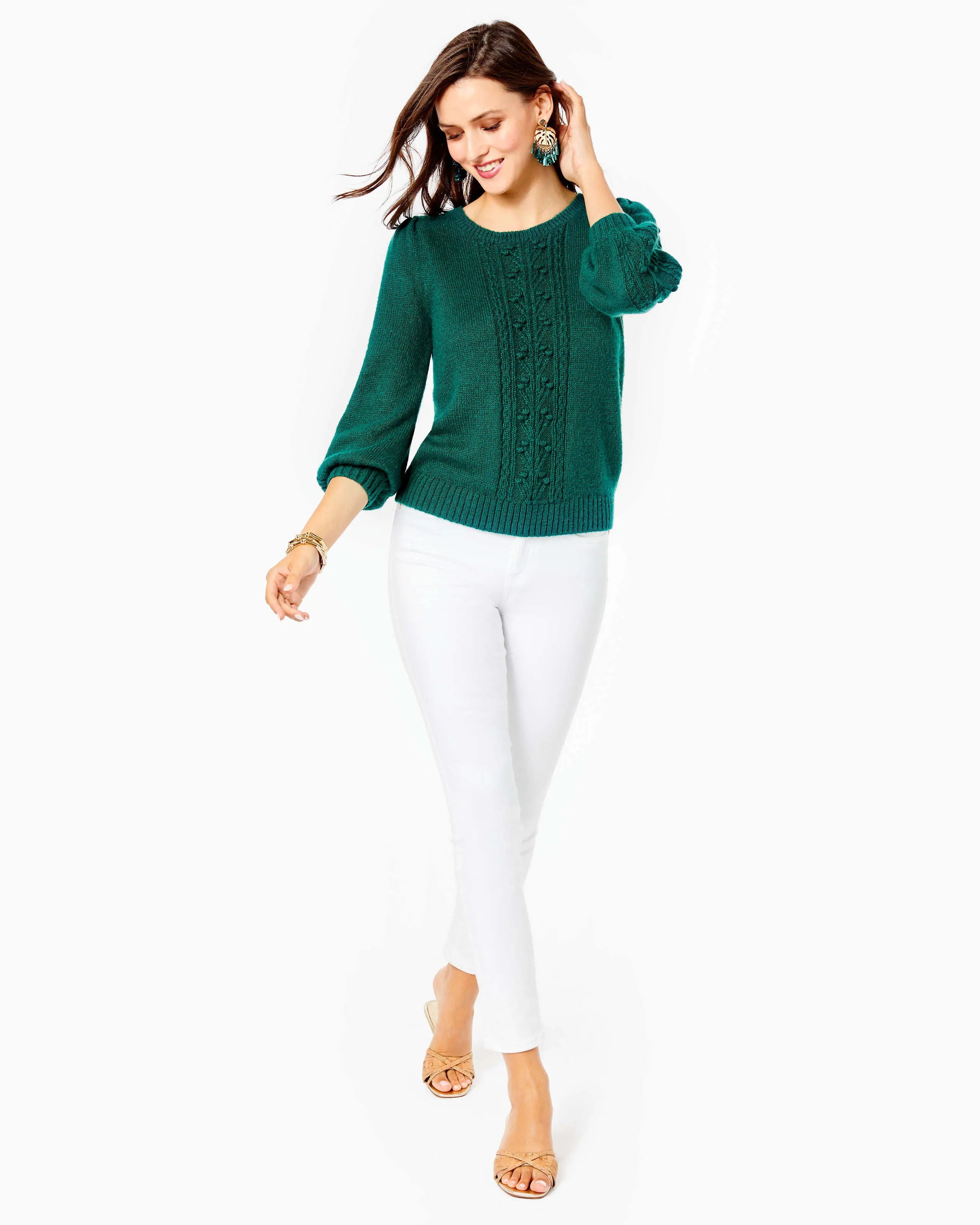 Lilly Pulitzer CLEMMIE SWEATER HOSTA GREEN