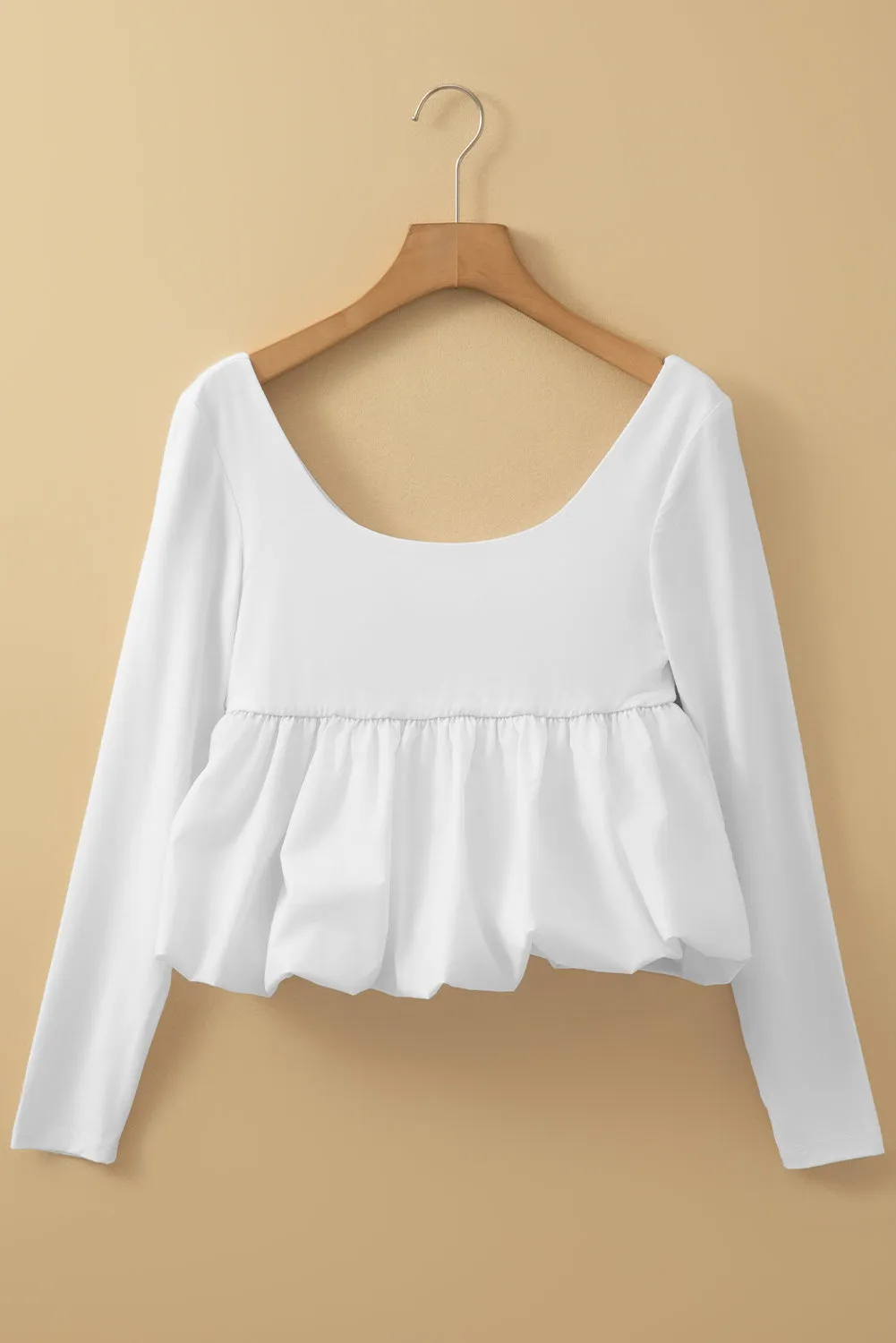 Long Sleeve Bubble Hem Top