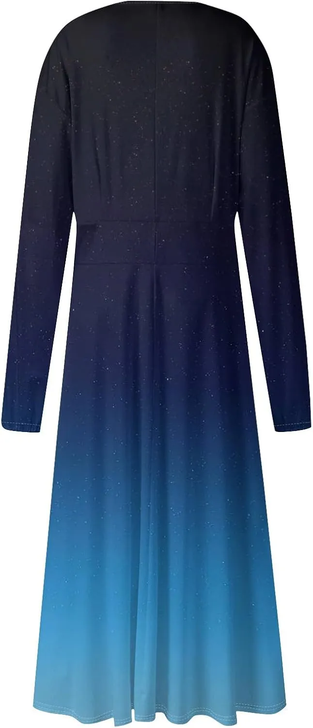 Long Sleeve Dress for Women Fall Maxi Dress Plus Size A Line Dresses for Women 2024 Semi Formal
