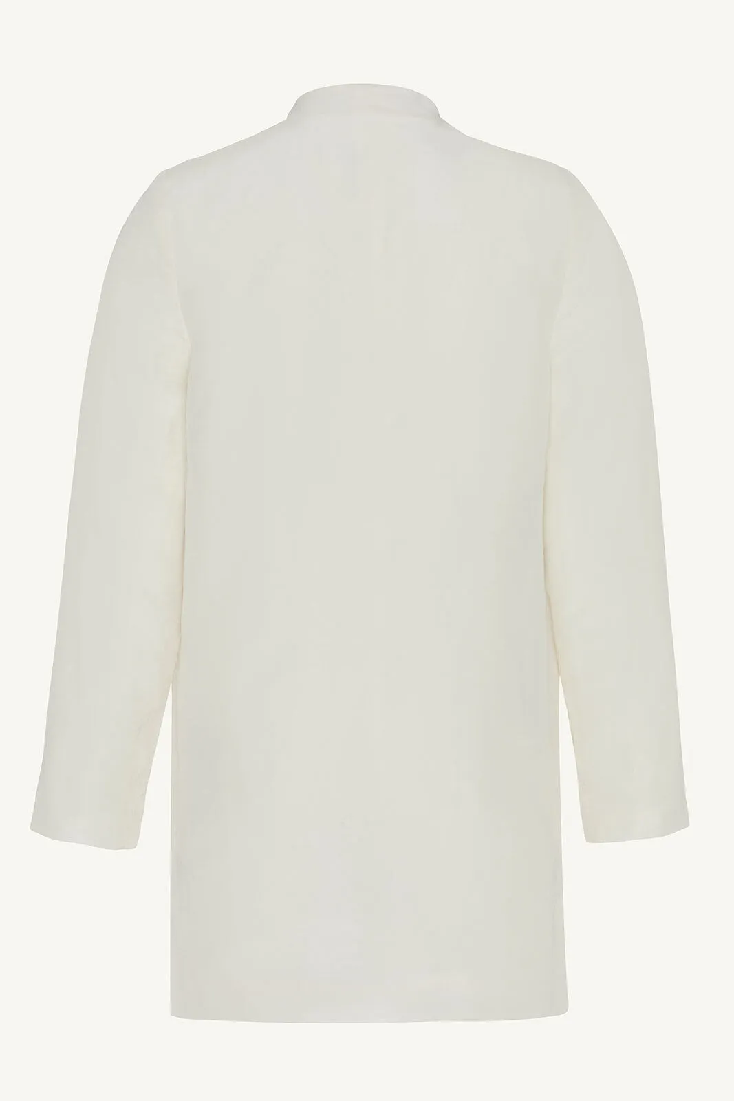 Longline Cupro Linen Oversized Blazer - Off White