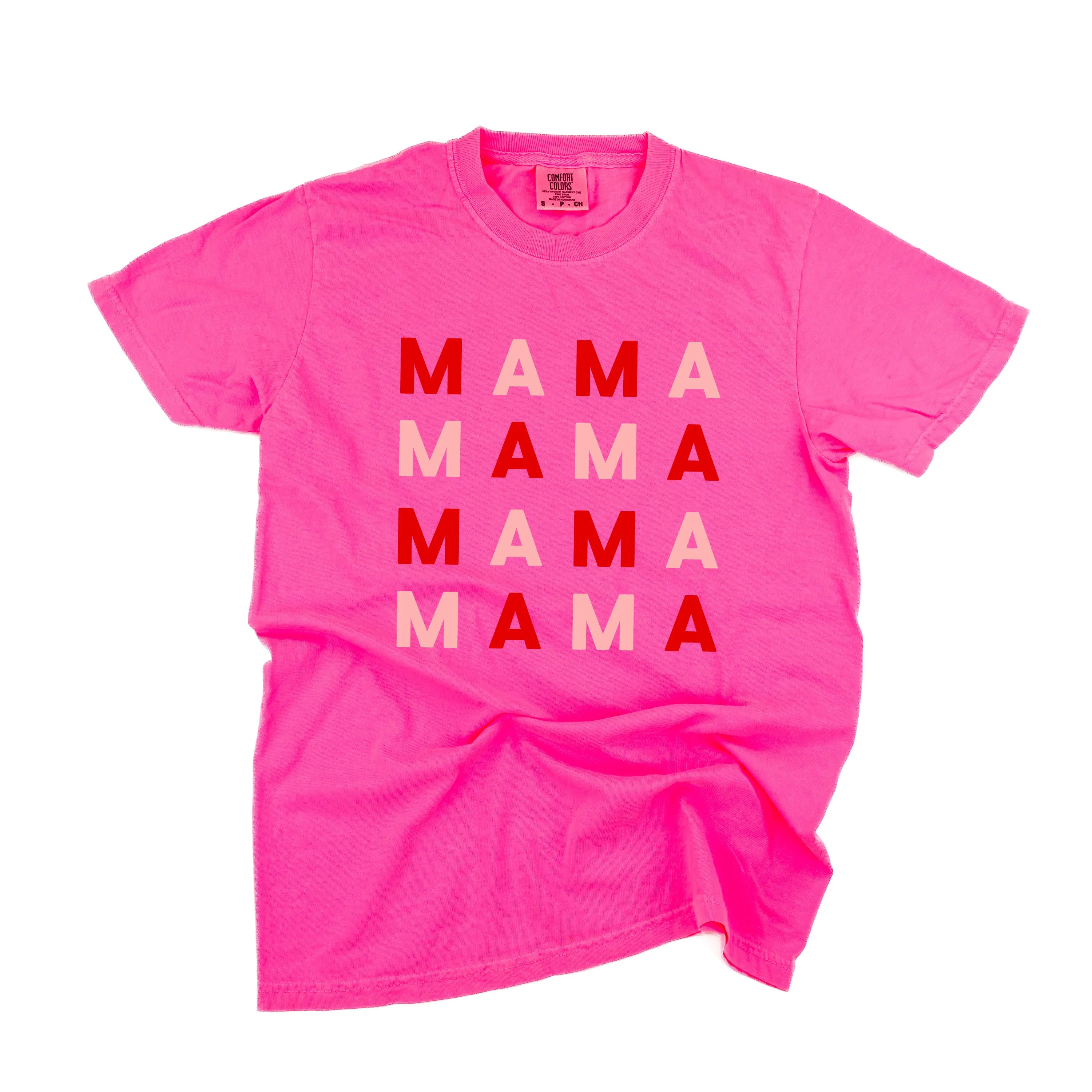 MAMA x 4 (Pink and Red) - Comfort Colors Tee