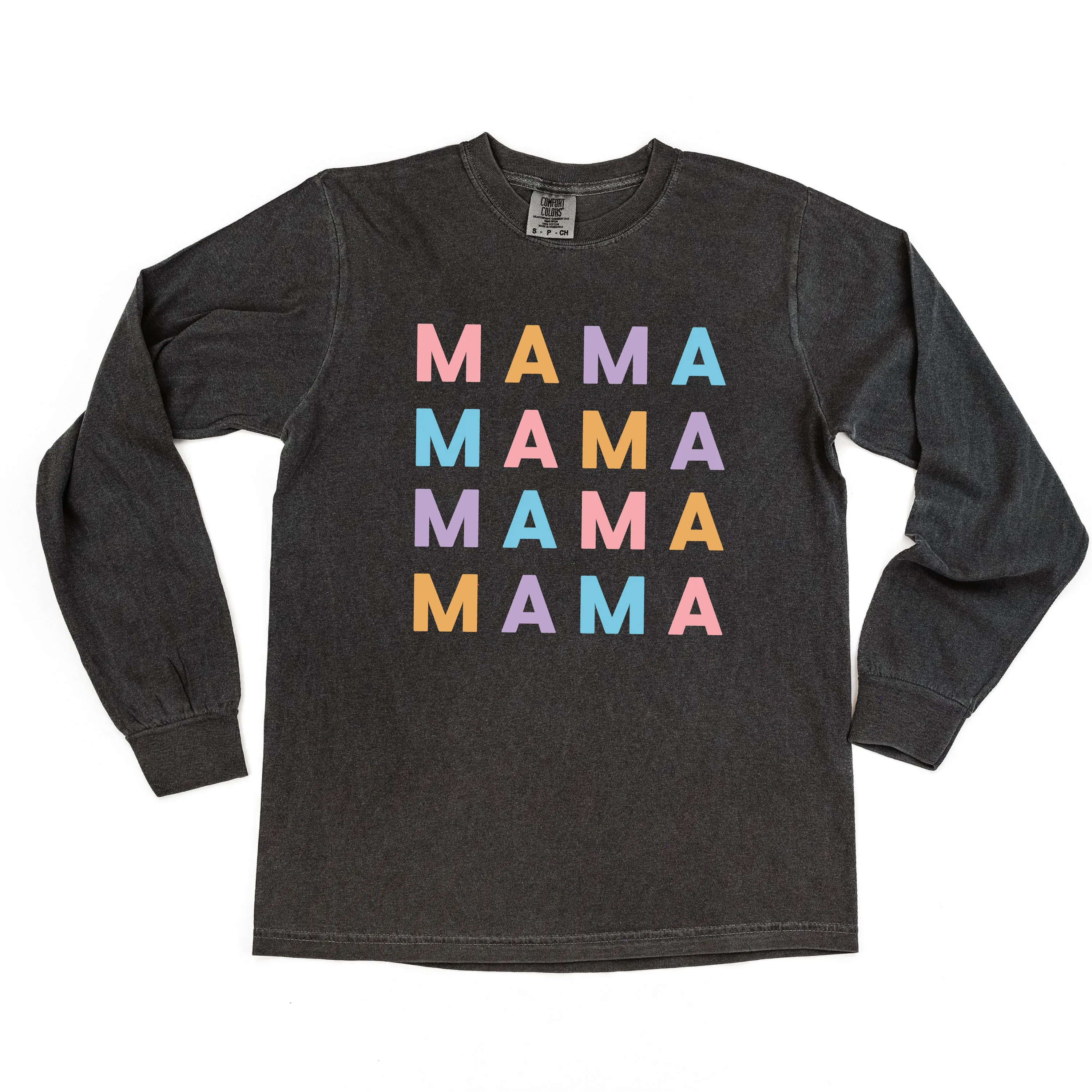 MAMA x4 - PASTEL DESIGN - LONG SLEEVE COMFORT COLORS TEE