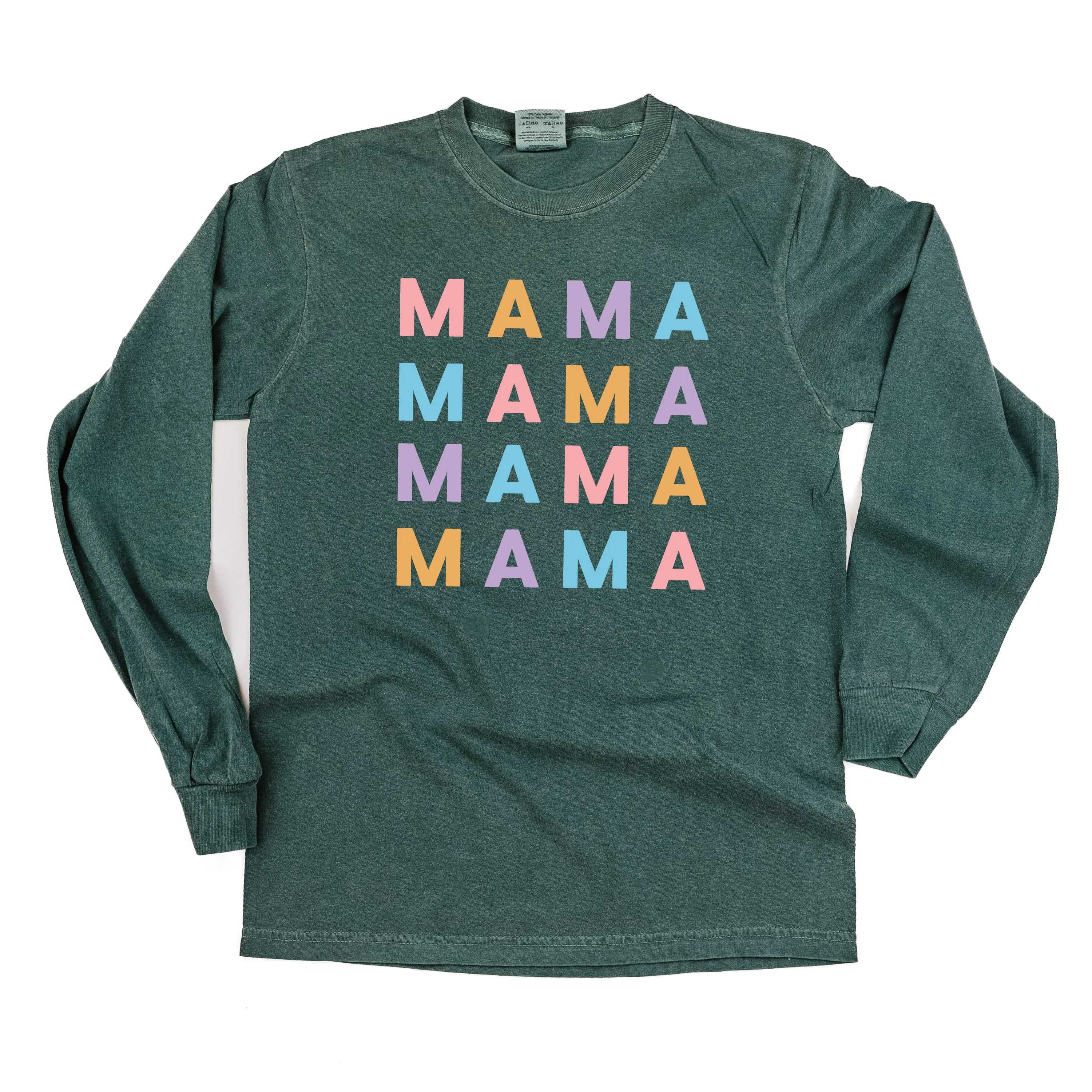 MAMA x4 - PASTEL DESIGN - LONG SLEEVE COMFORT COLORS TEE