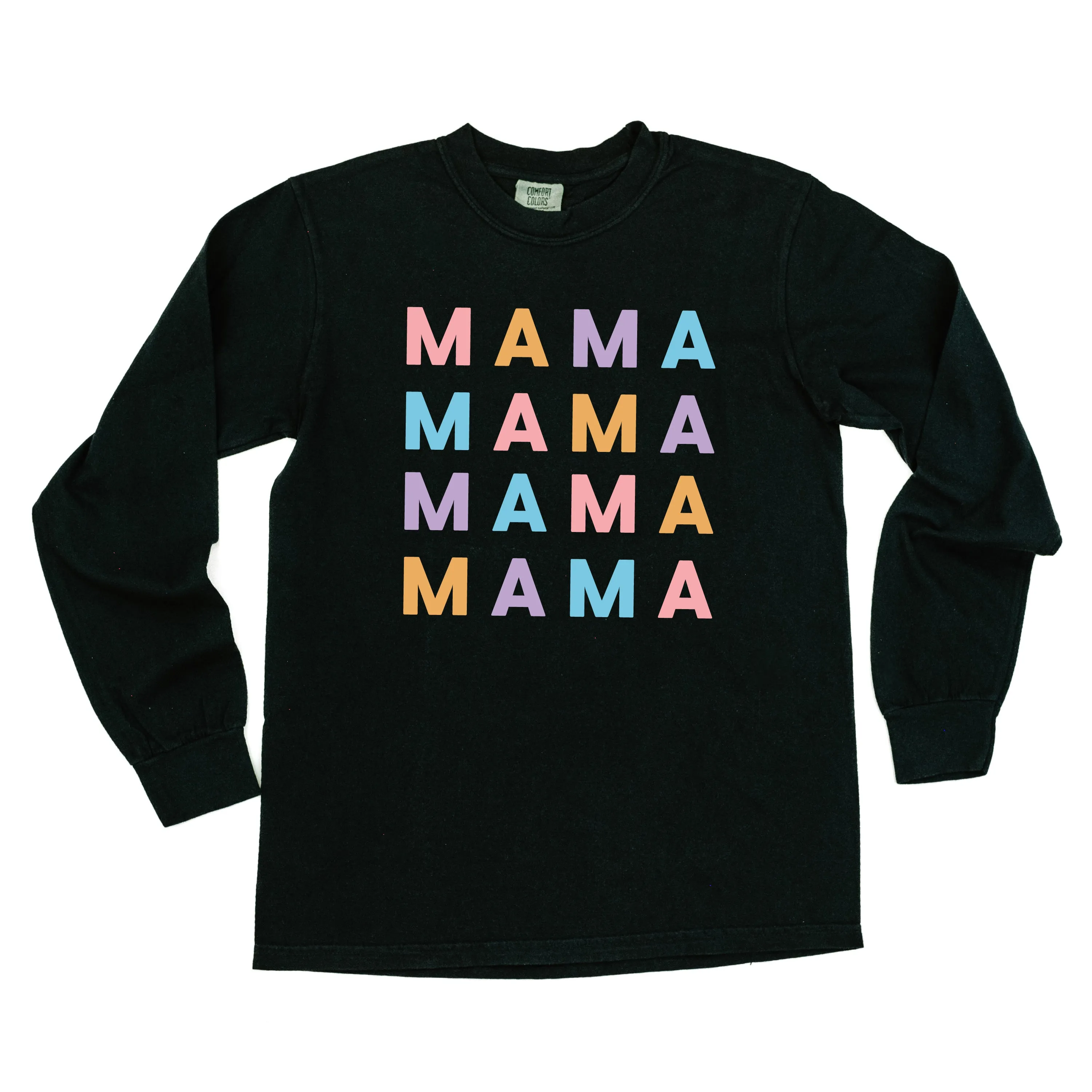 MAMA x4 - PASTEL DESIGN - LONG SLEEVE COMFORT COLORS TEE