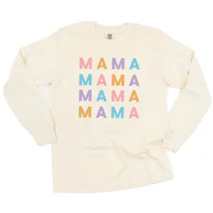 MAMA x4 - PASTEL DESIGN - LONG SLEEVE COMFORT COLORS TEE