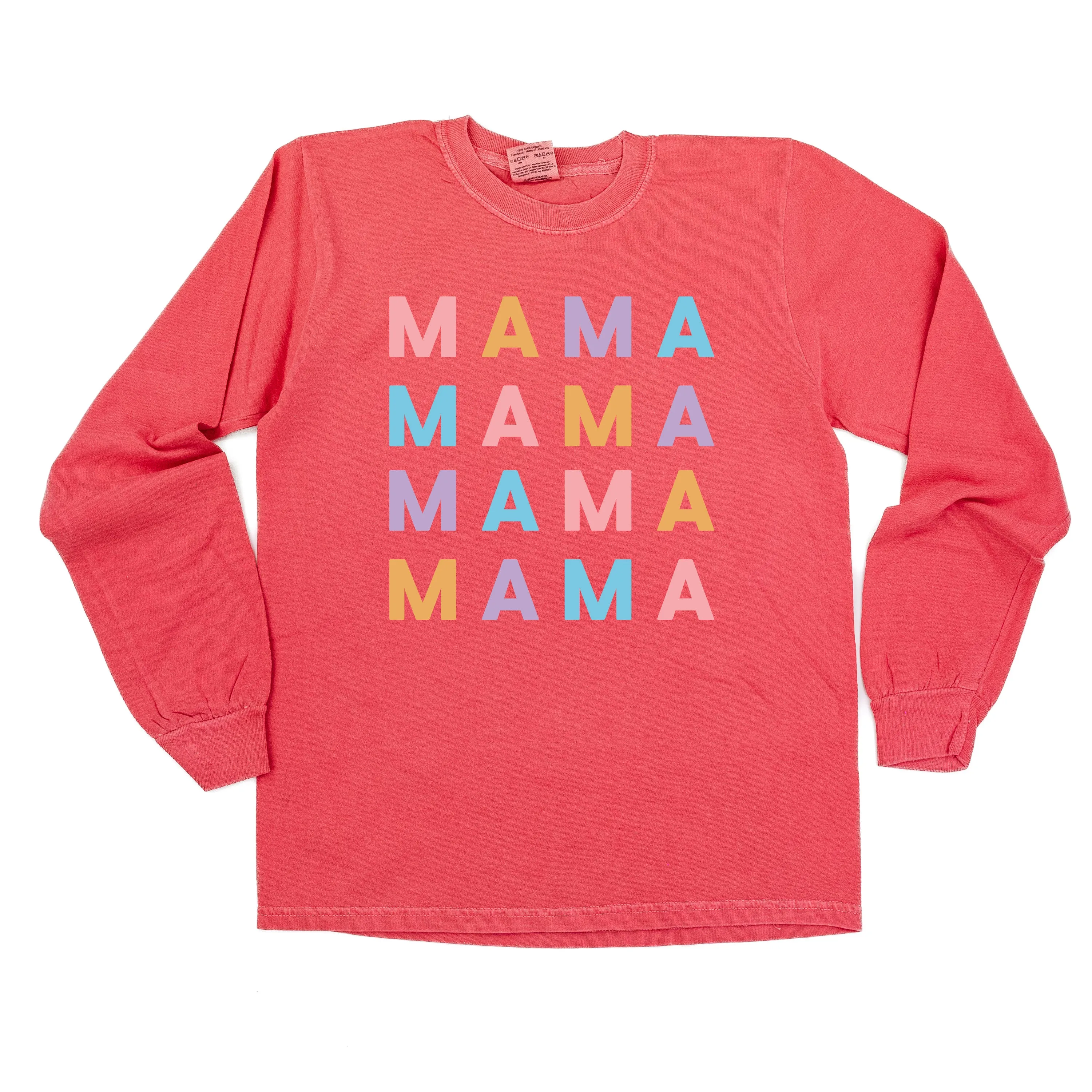 MAMA x4 - PASTEL DESIGN - LONG SLEEVE COMFORT COLORS TEE