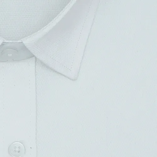 Men's 100% Cotton Harlequin Self Design Full Sleeves Shirt (White)