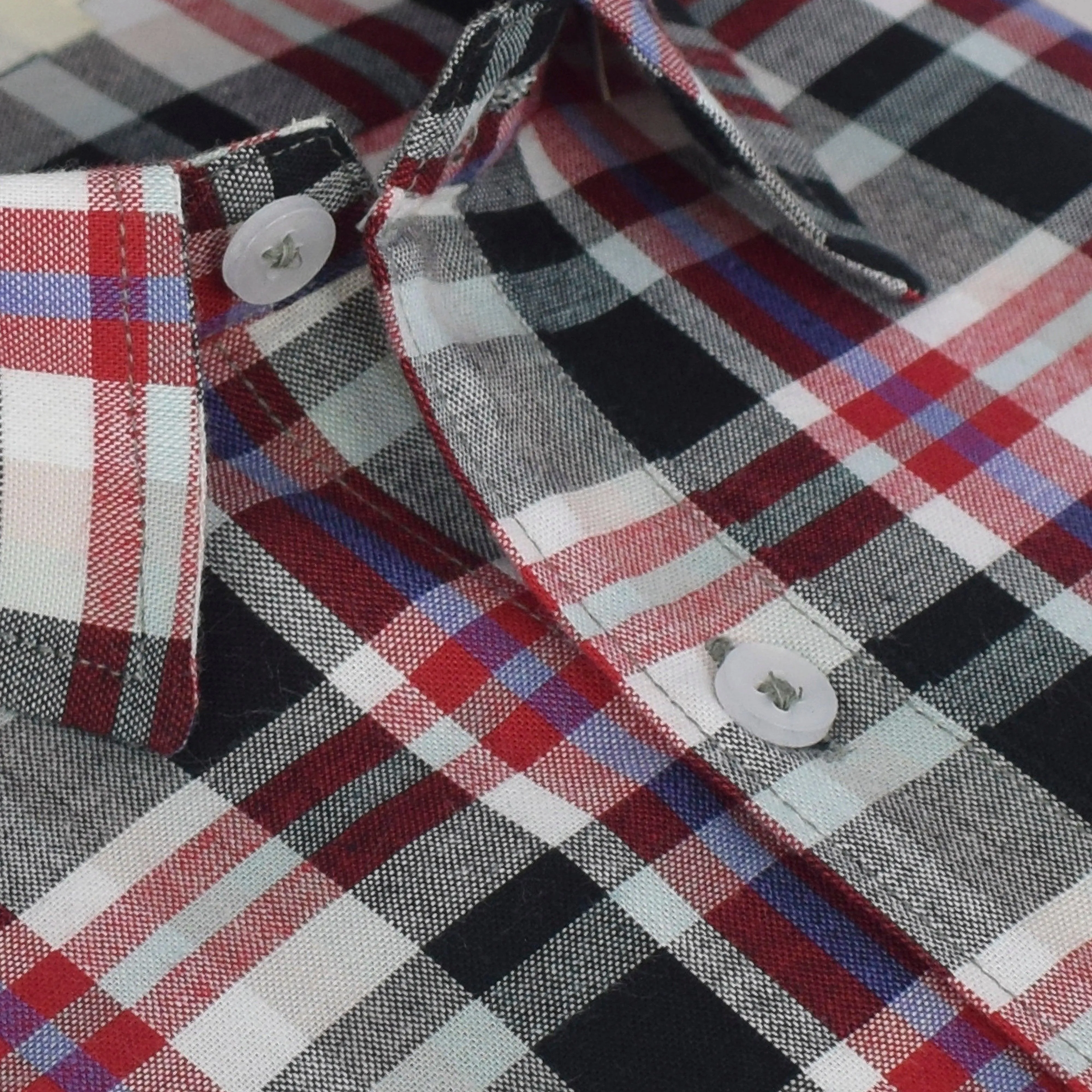 Men's 100% Cotton Plaid Checkered Half Sleeves Shirt (Multicolor)