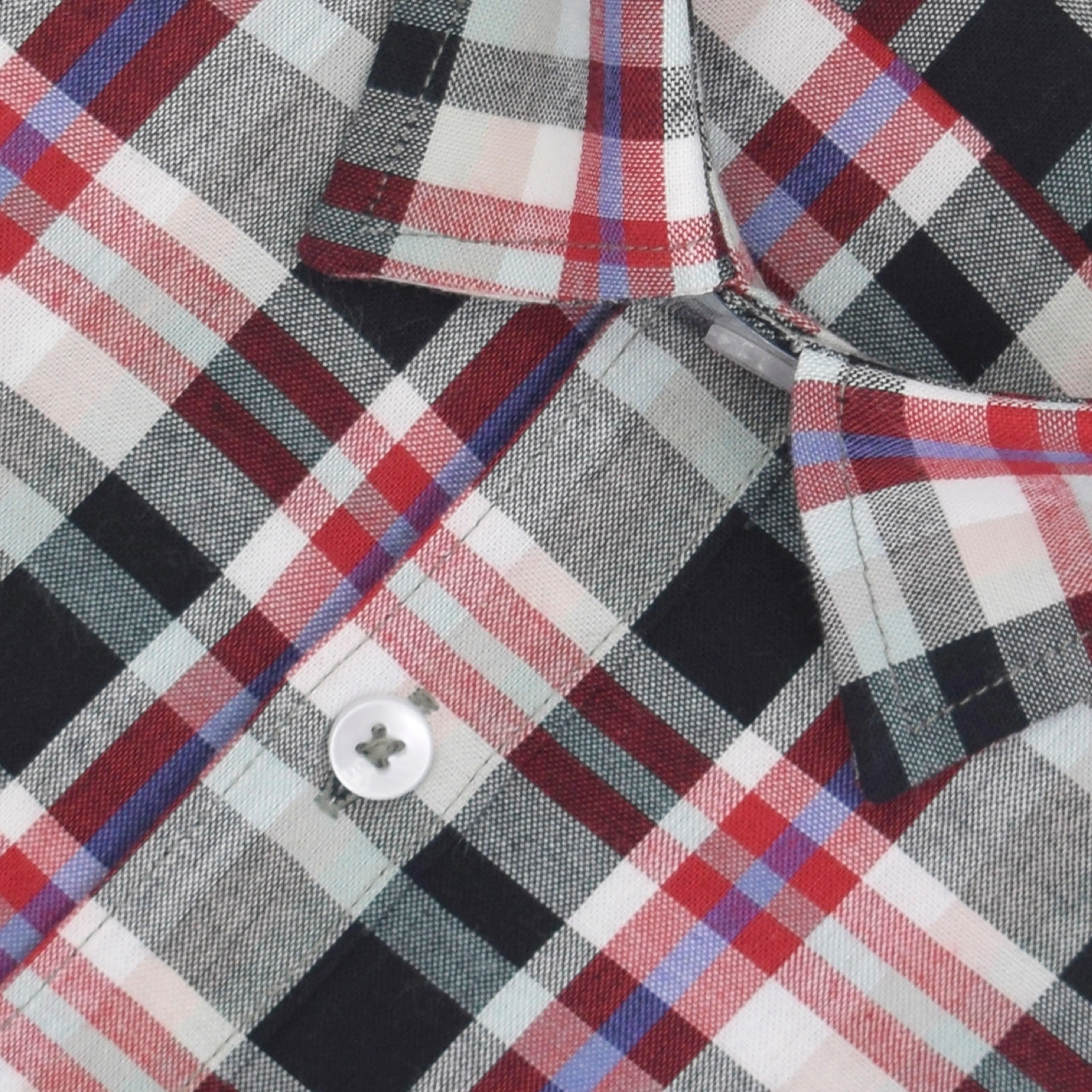 Men's 100% Cotton Plaid Checkered Half Sleeves Shirt (Multicolor)