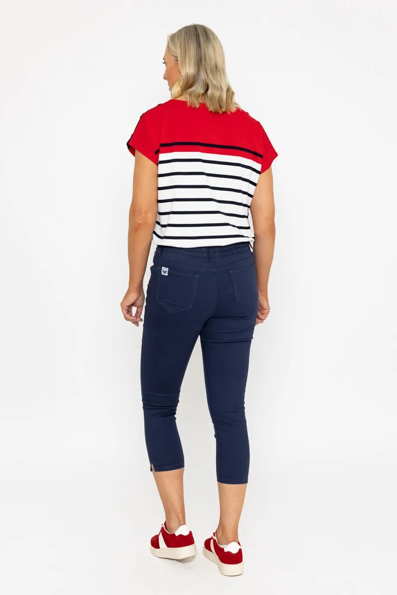 Navy Crop Stretch Jeans