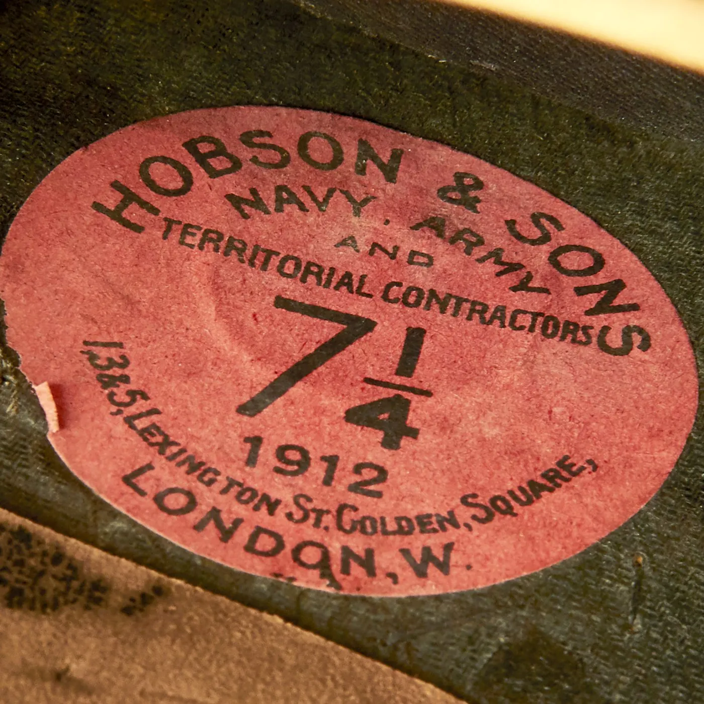 Original British WWI King's Royal Rifle Corps Seal Fur Busby by Hobson & Sons of London - Dated 1912