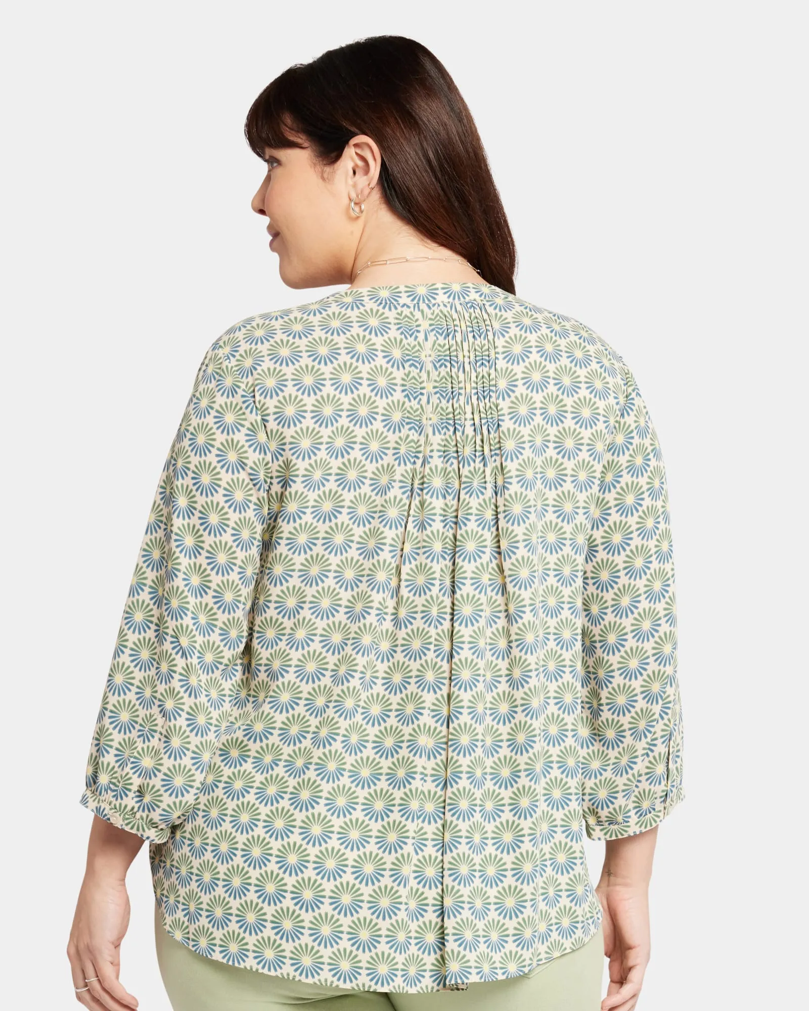 Pintuck Blouse | Blue Blossoms