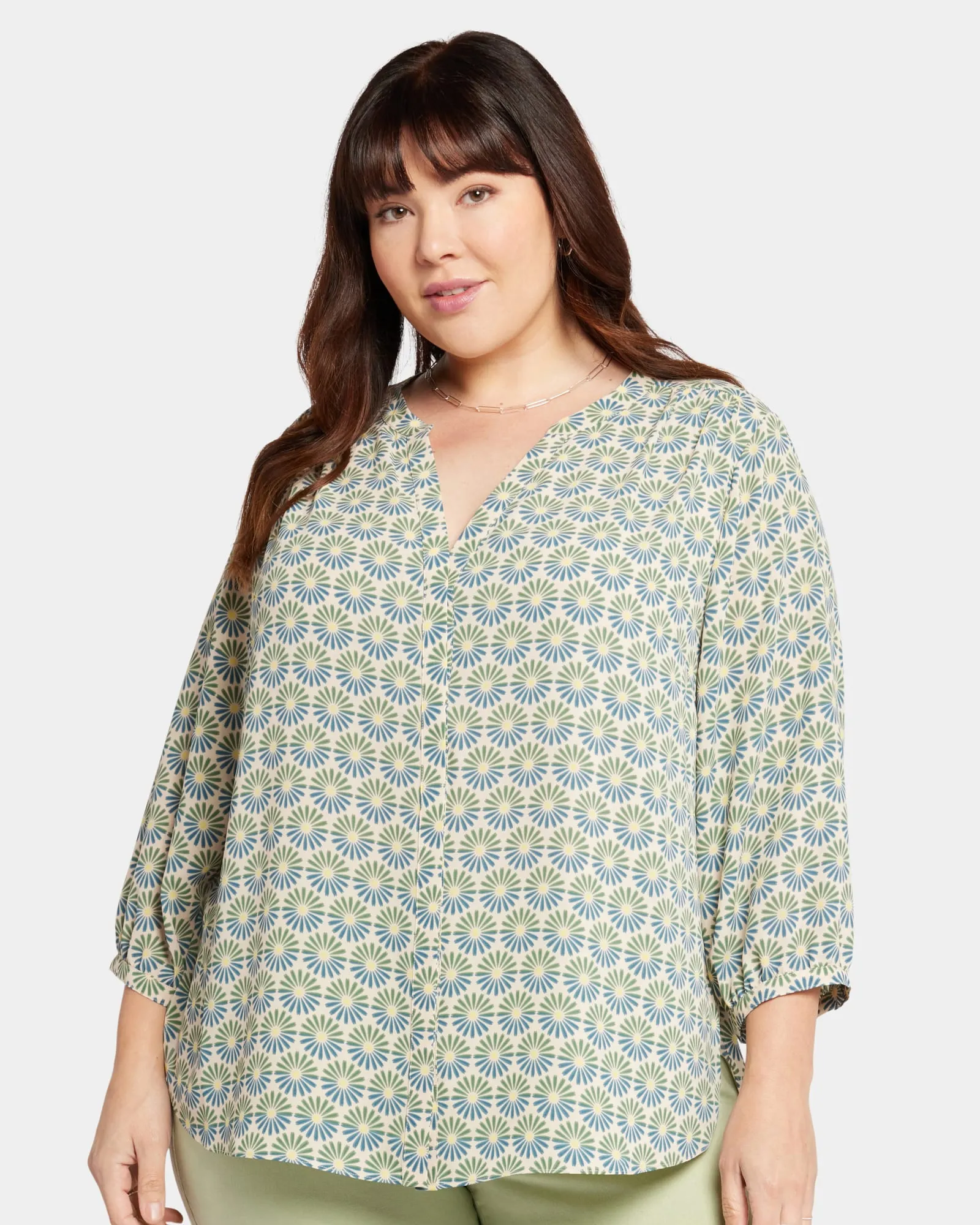 Pintuck Blouse | Blue Blossoms