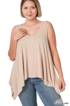 PLUS SIZE Layering draping top - DUSTY BLUSH