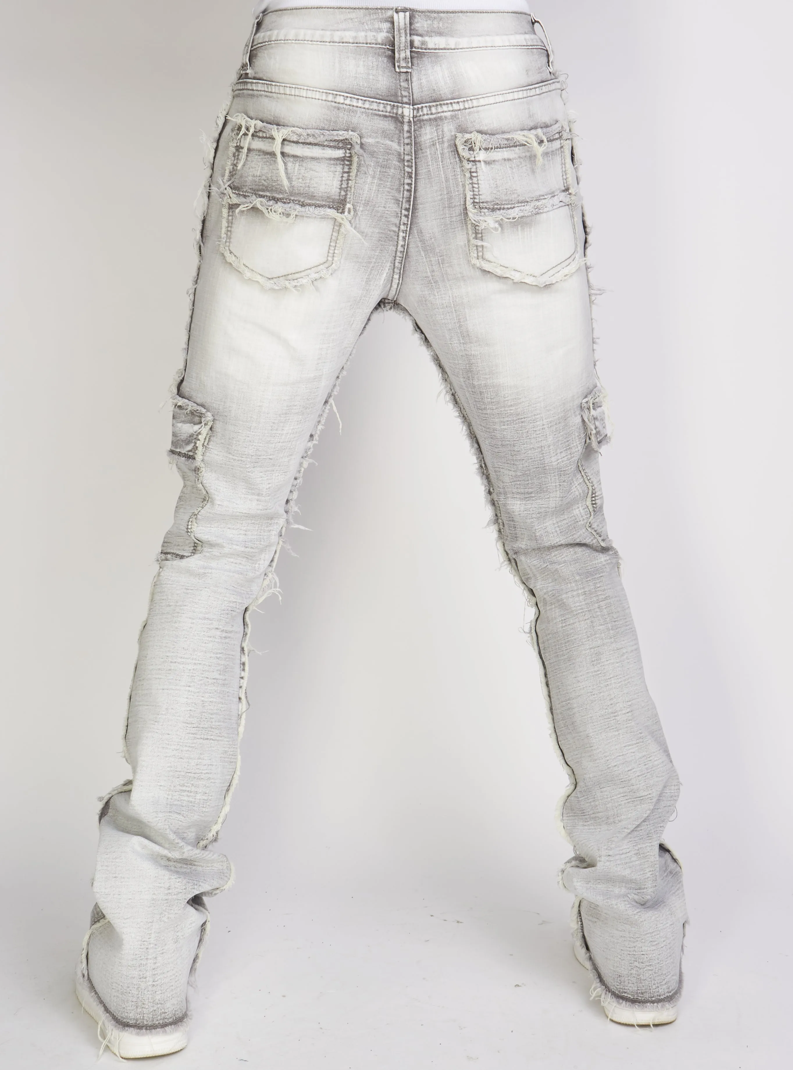 Politics Jeans - Worthy - Grey Wash- Stacked Frayed Cargo - 501